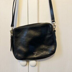 Fossil Purse Black Leather Crossbody
